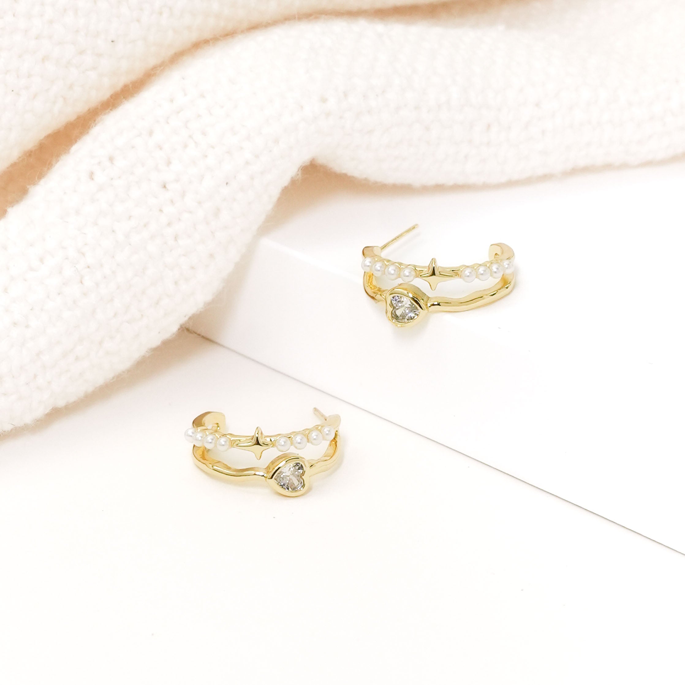 Lovely Pearlstring Hoops