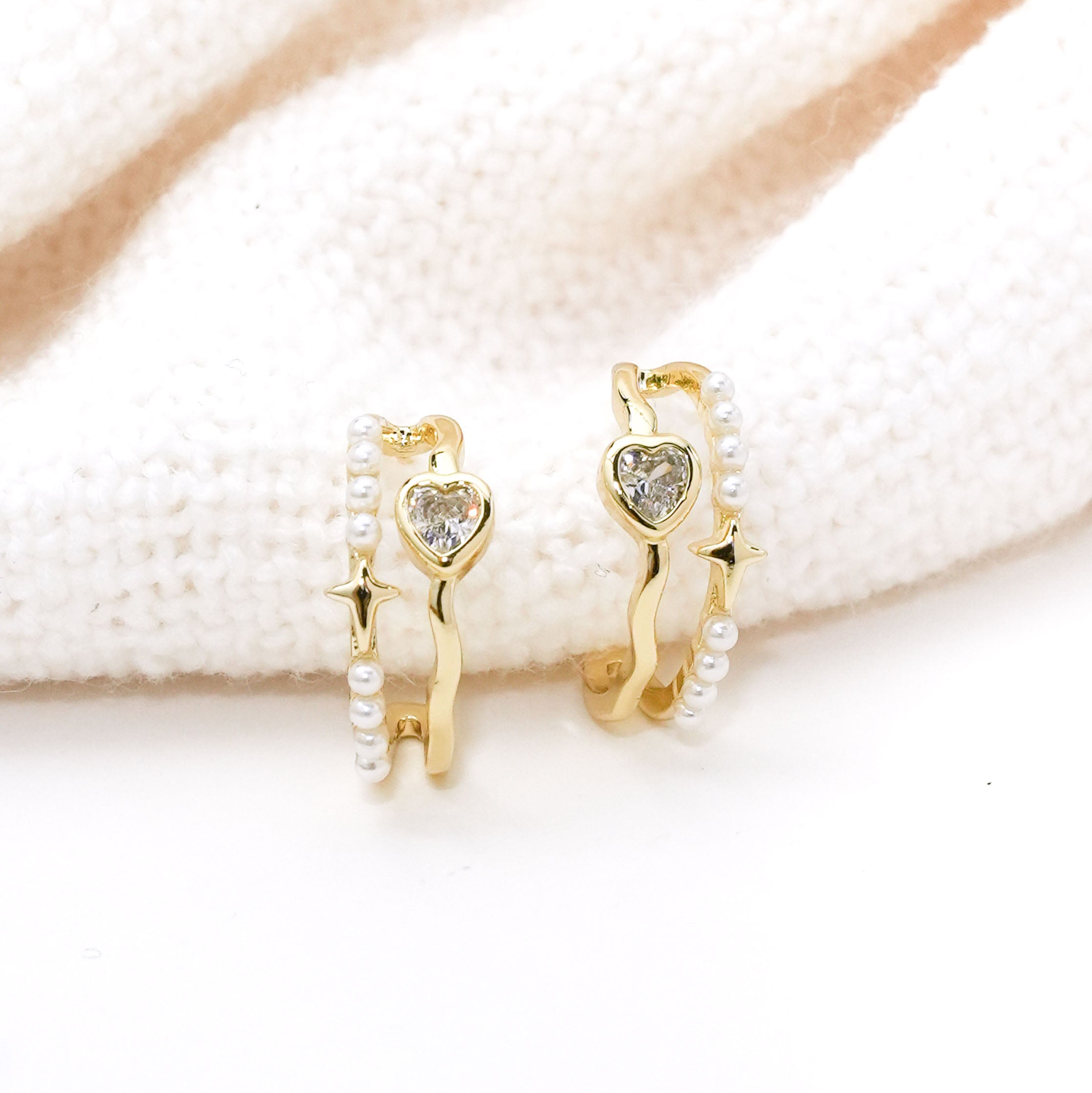 Lovely Pearlstring Hoops