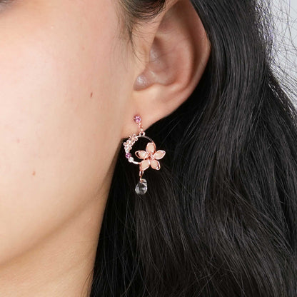 Rose Gold Sakura Wreath Earrings