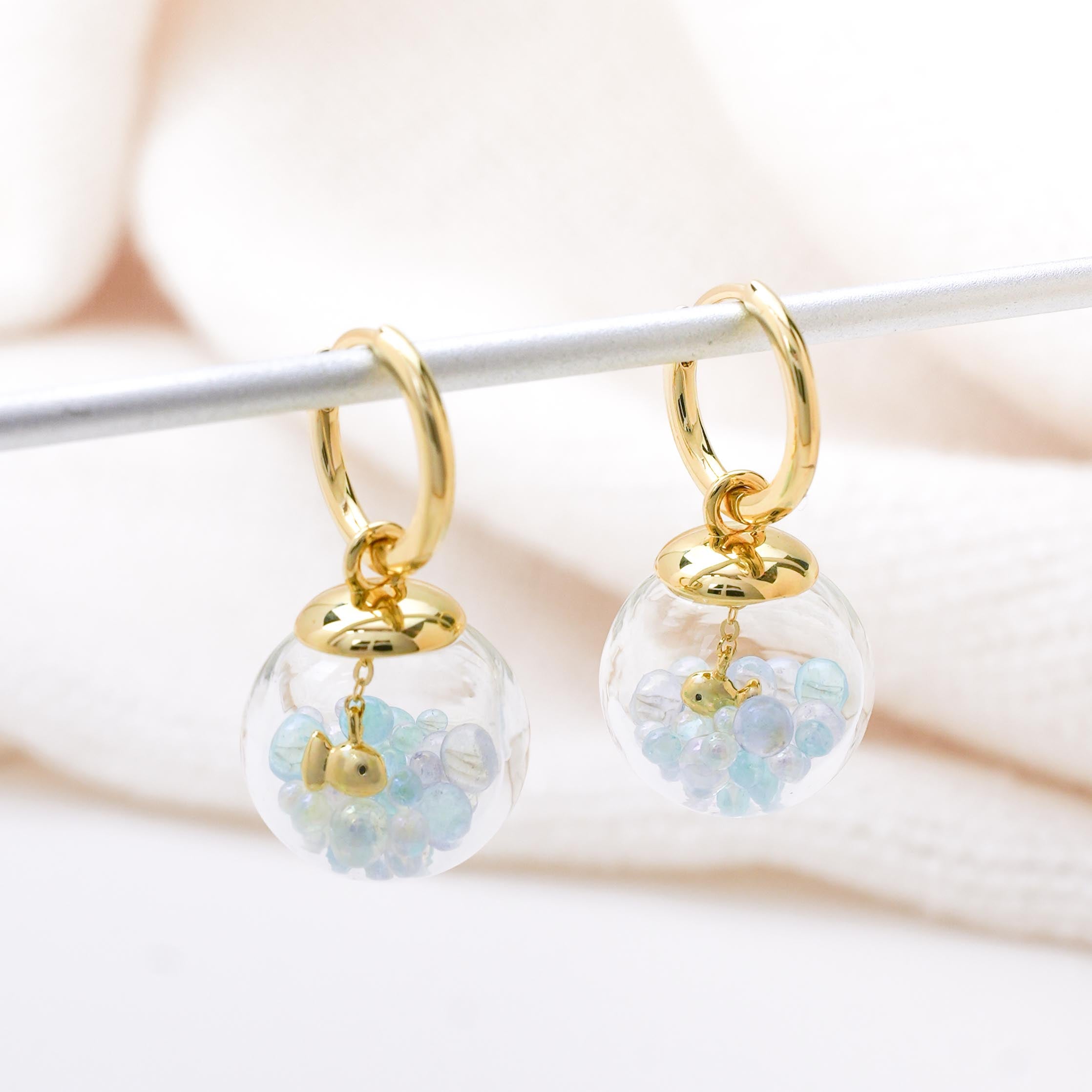 Gold Fish Bowl Earring