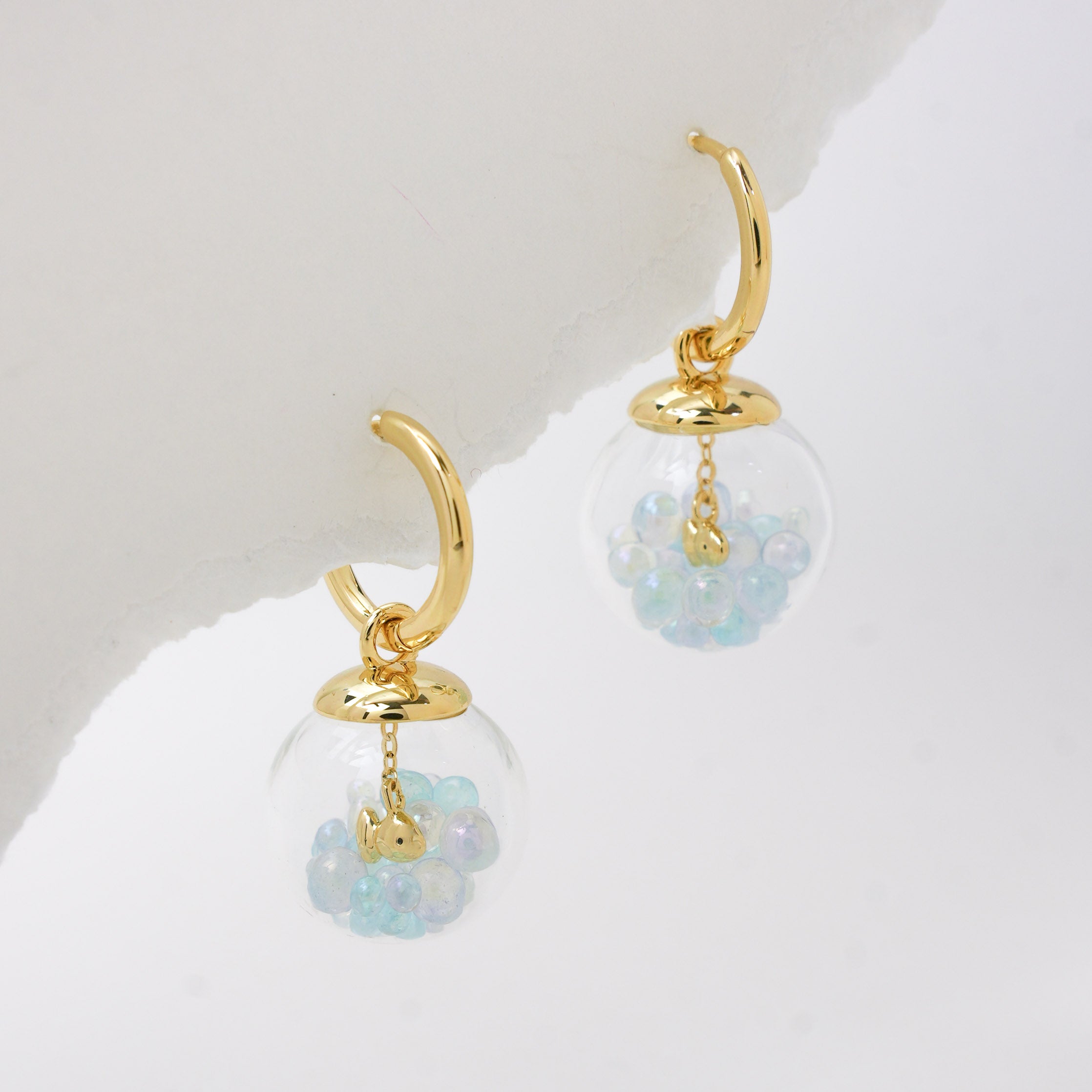 Gold Fish Bowl Earring