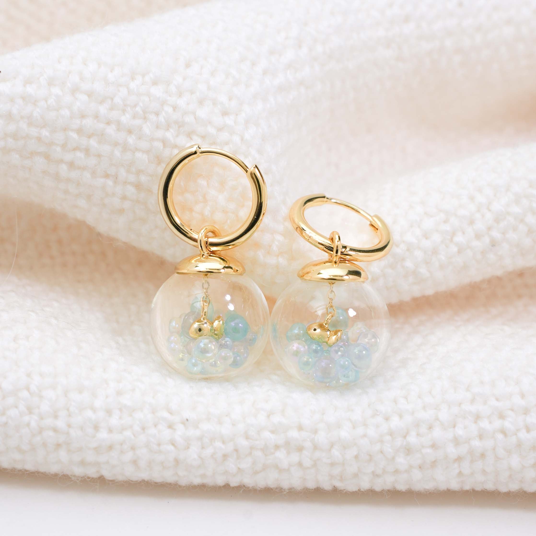 Gold Fish Bowl Earring