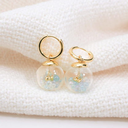 Gold Fish Bowl Earring