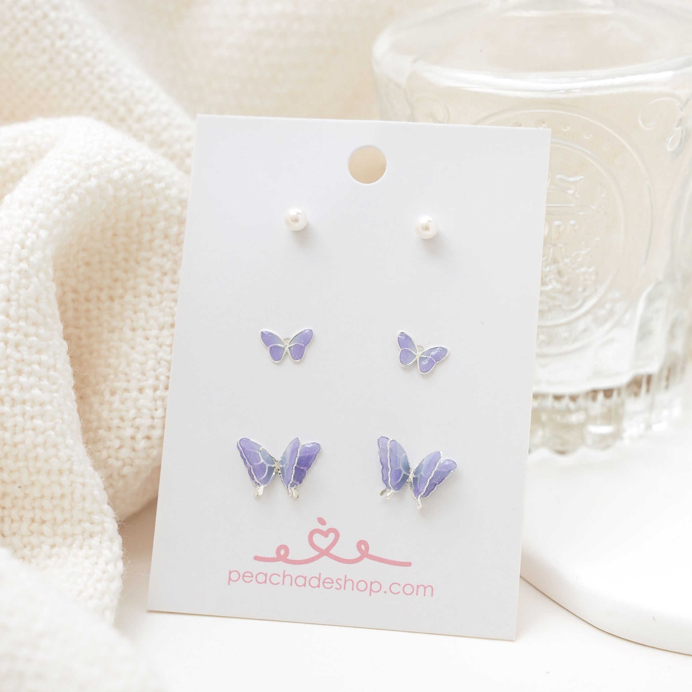 Purple Butterfly Stud Pack