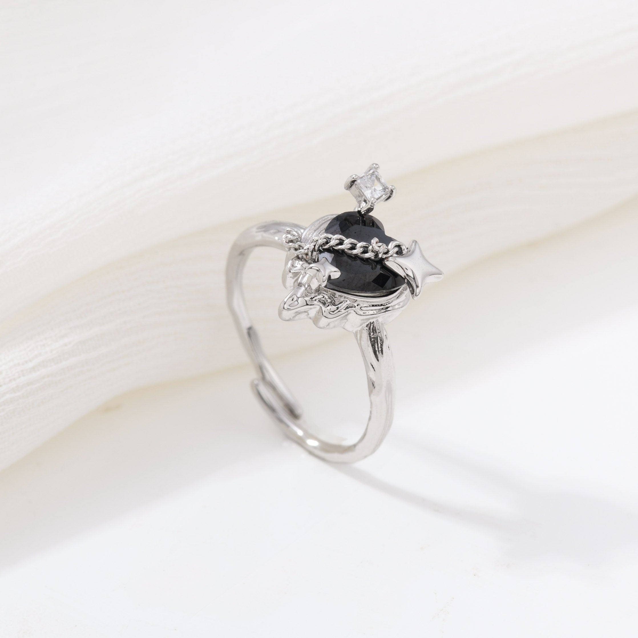 Midnight Heart Ring