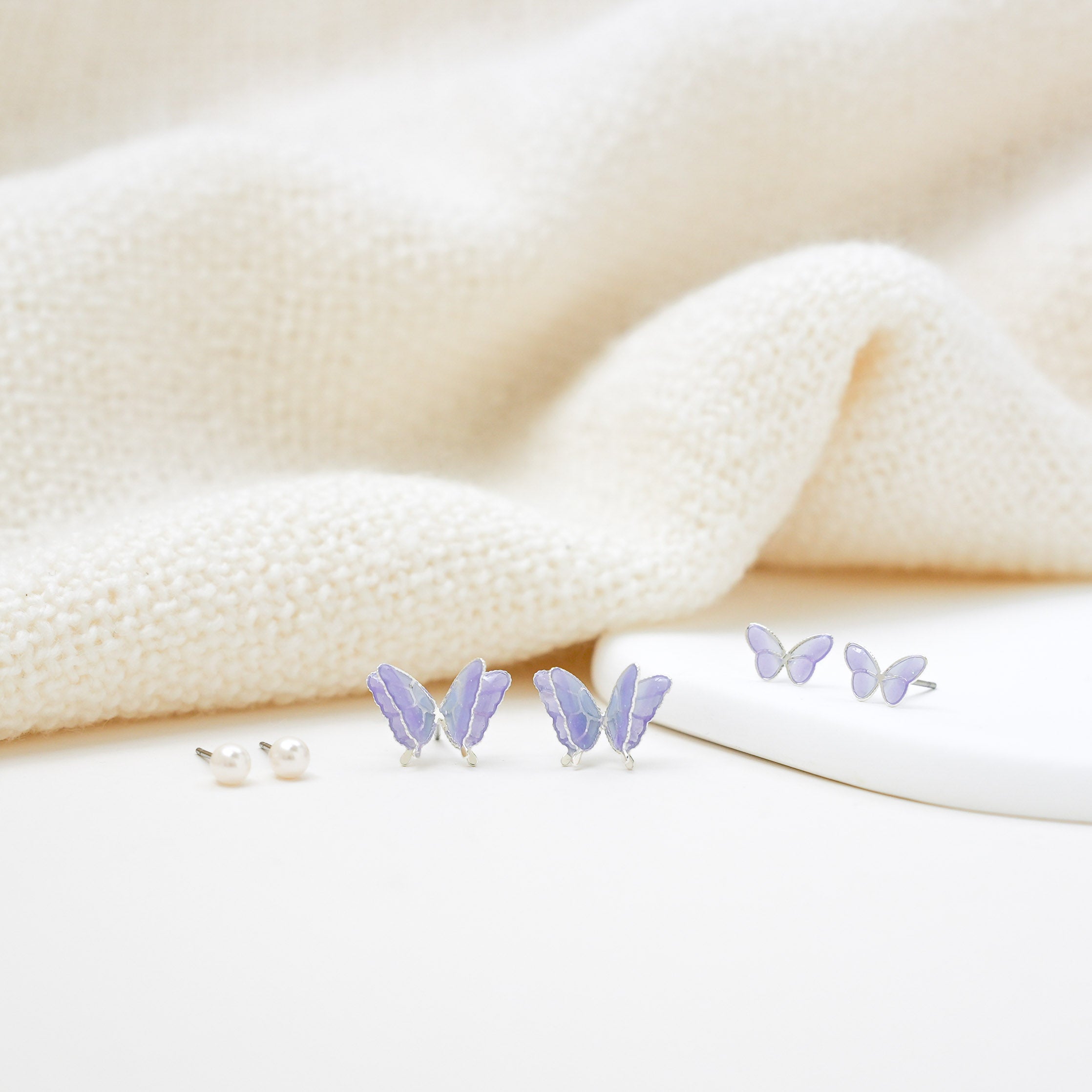 Purple Butterfly Stud Pack