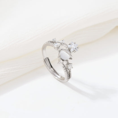 Glimmering Silver Galaxy Ring