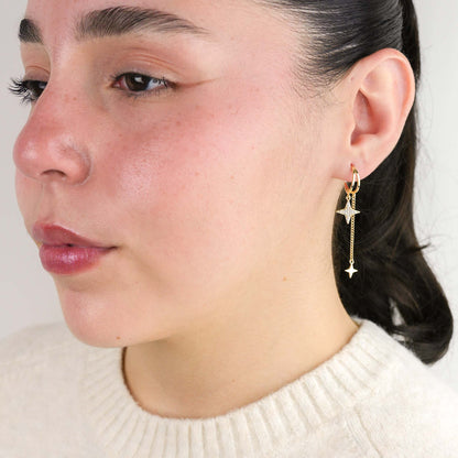 Golden Dangling Star Earrings