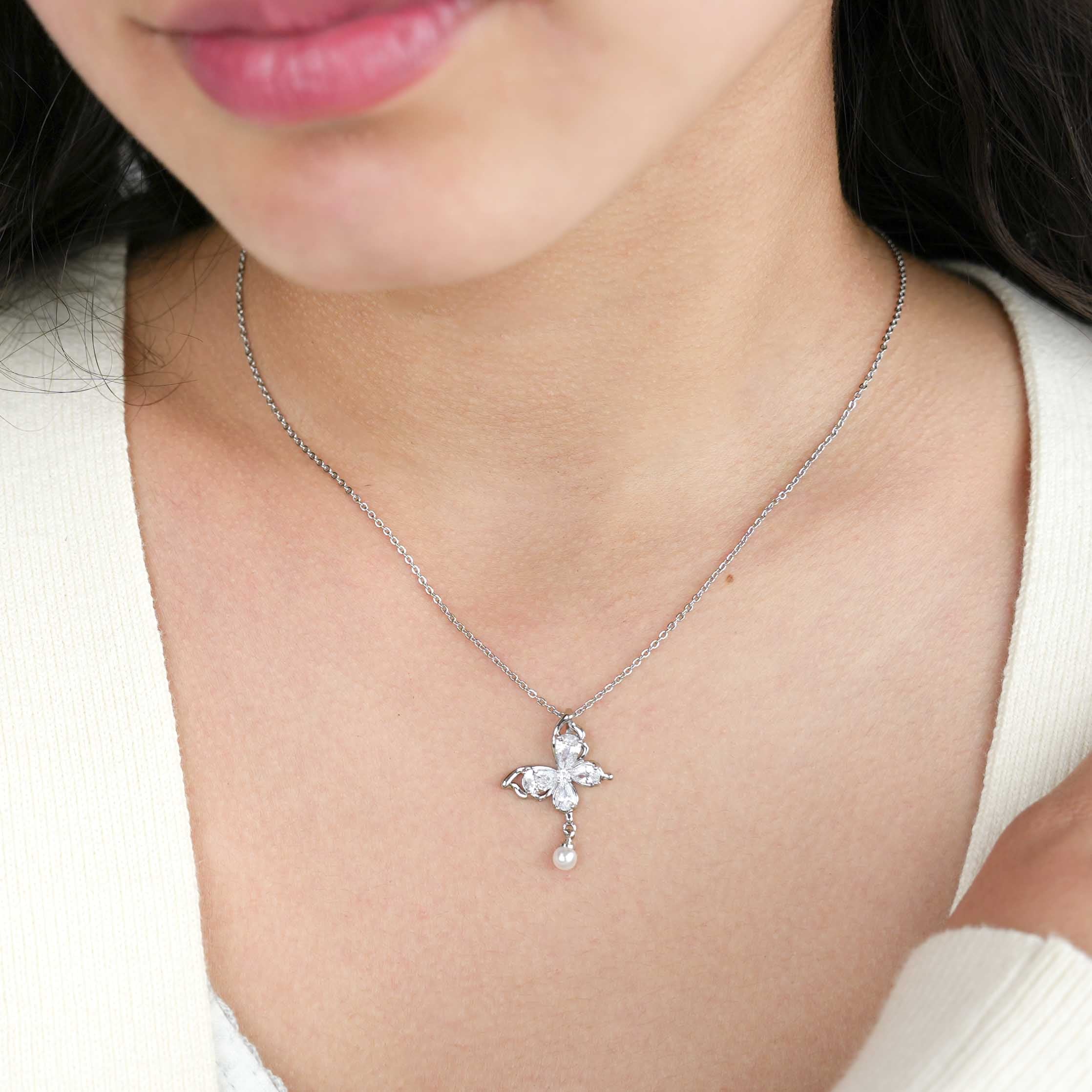 Silver Butterfly Necklace