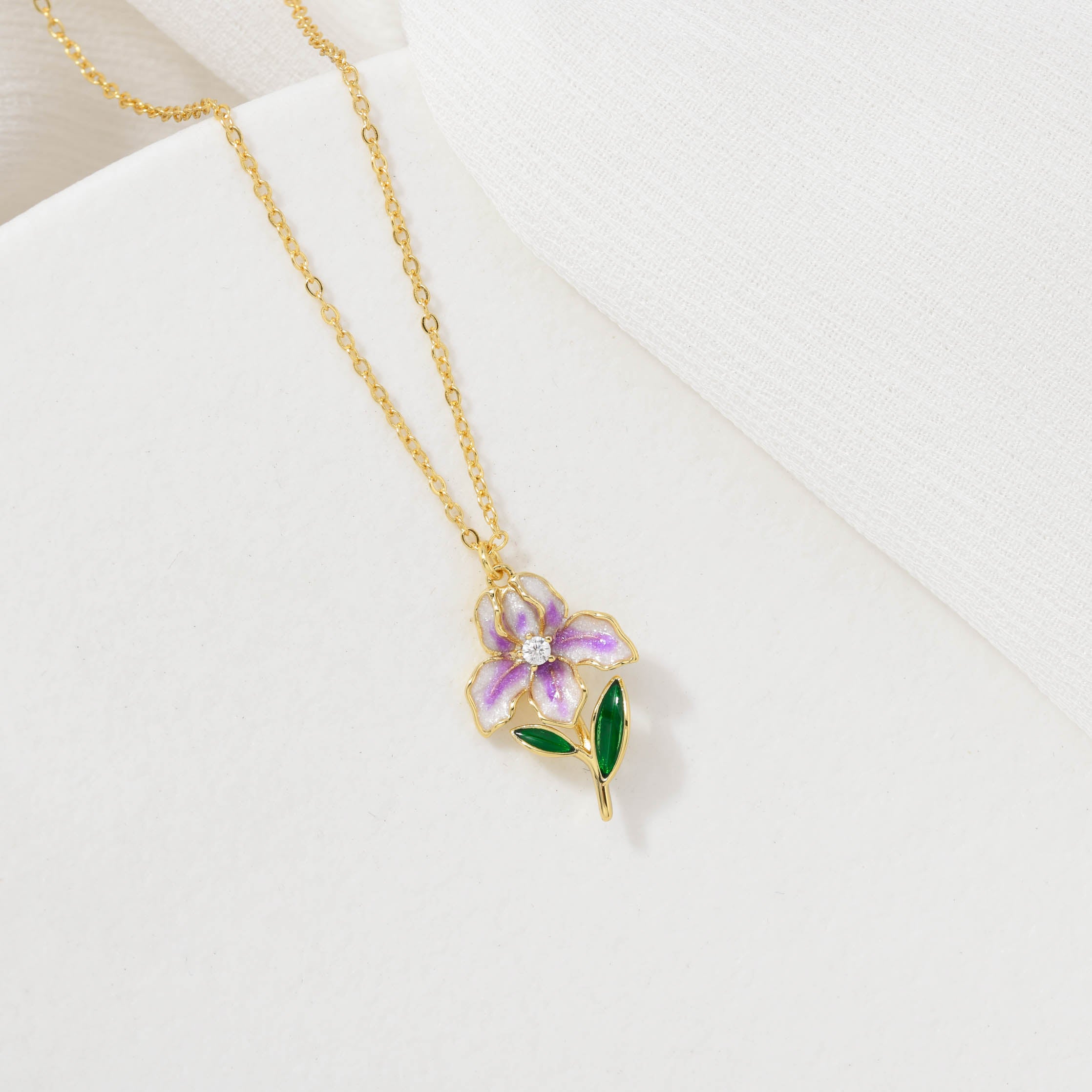 Blooming Iris Necklace