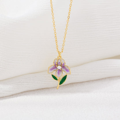 Blooming Iris Necklace