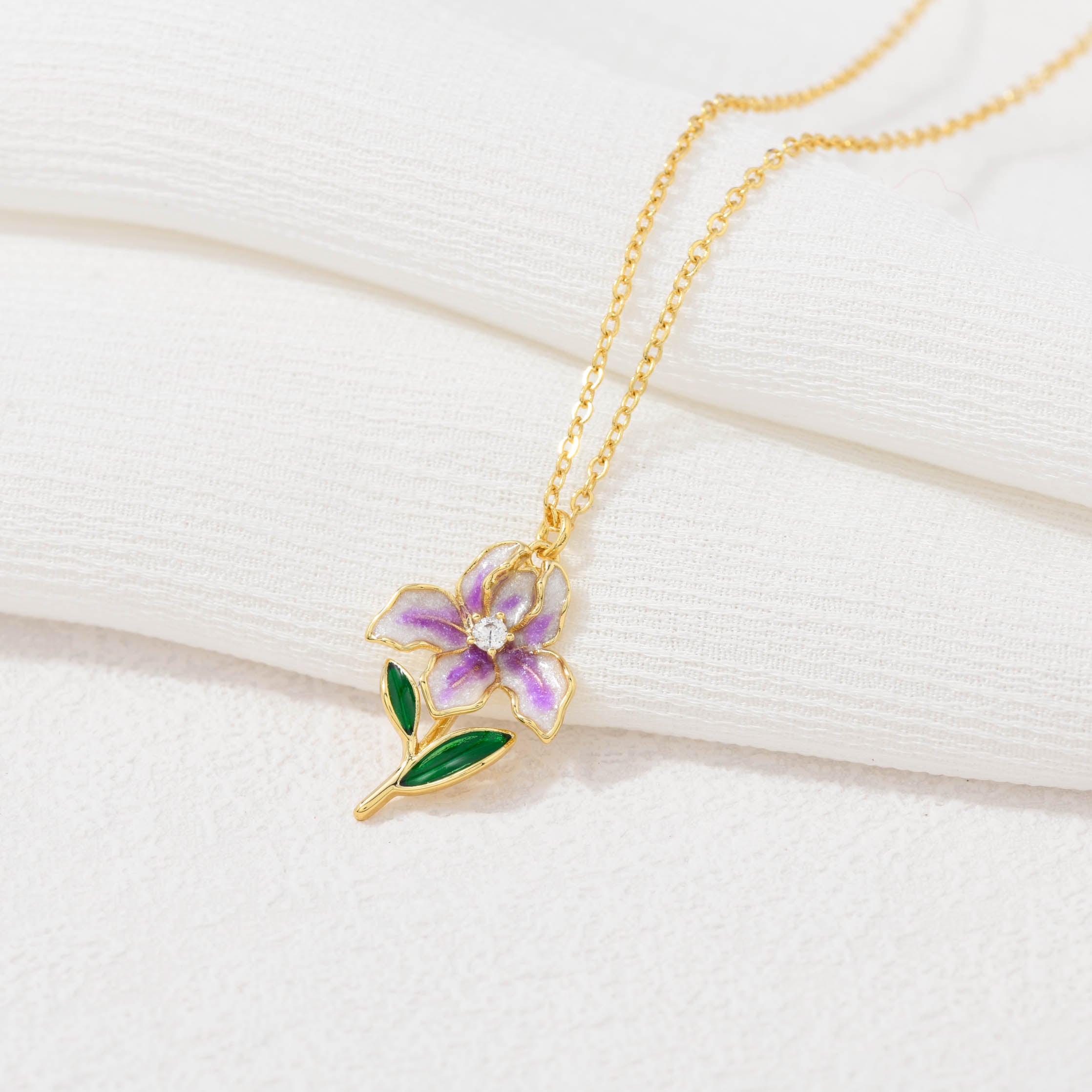 Blooming Iris Necklace