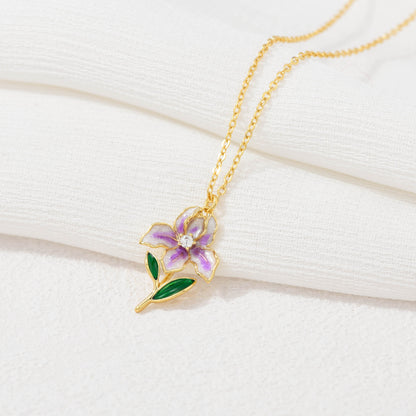 Blooming Iris Necklace