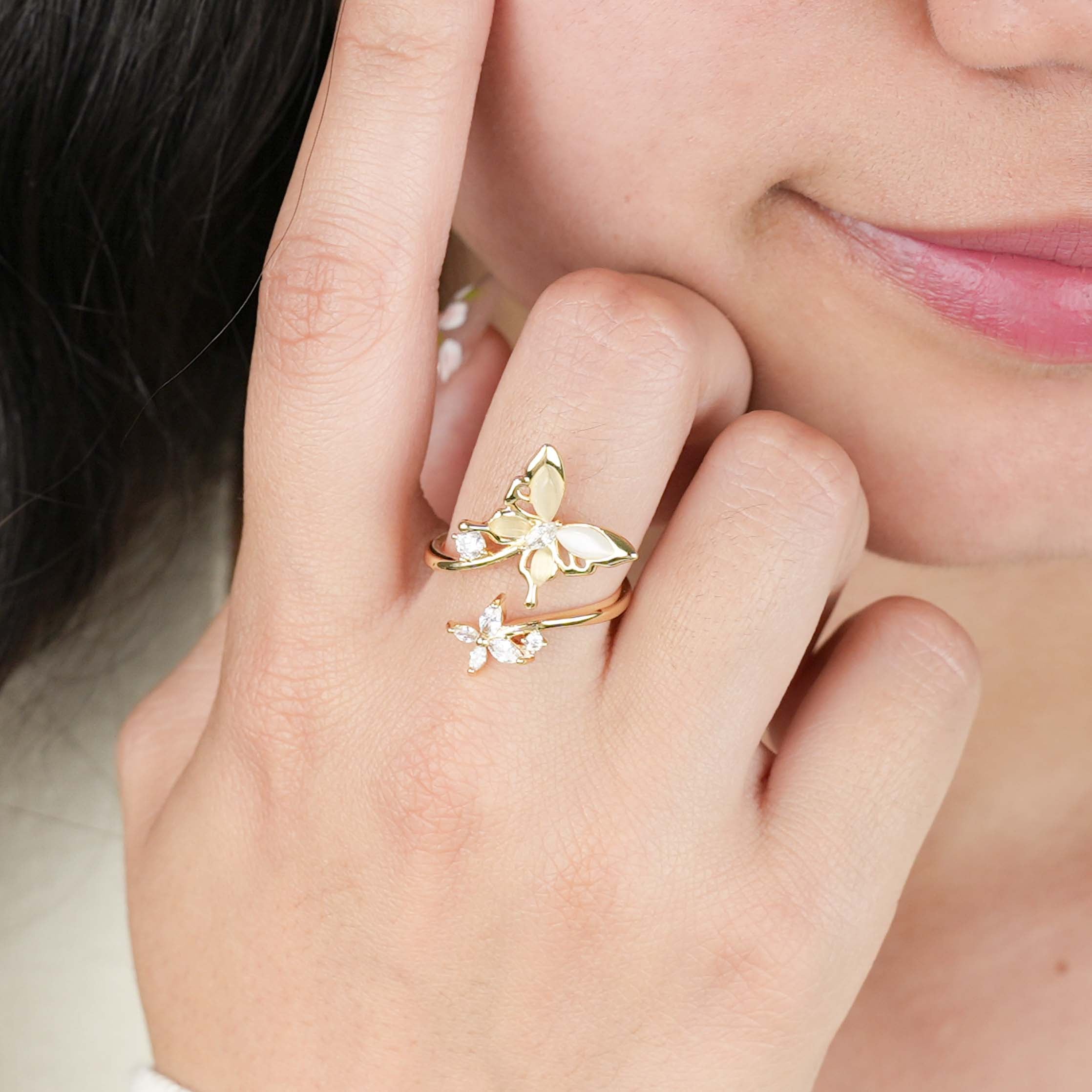 Golden Butterfly Ring