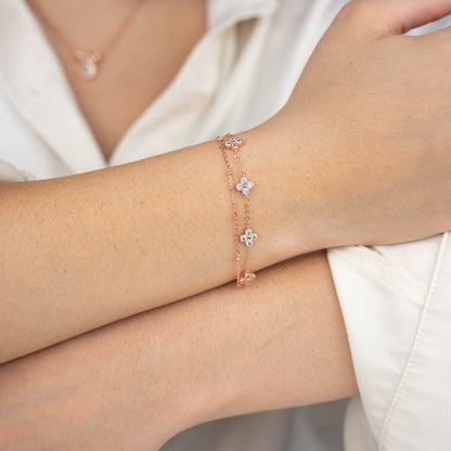 Blushing Meadow Clover Bracelet