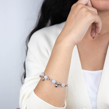 Gray Moon Beaded Bracelet