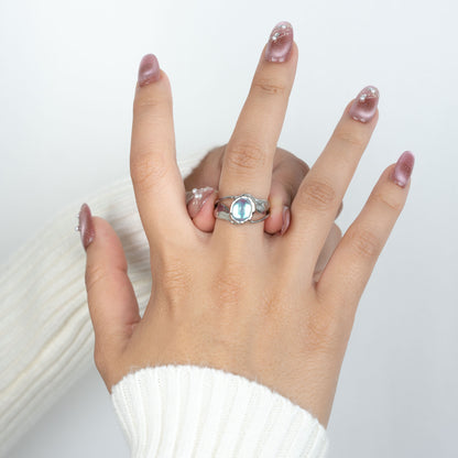 Silver Iridescent Ring