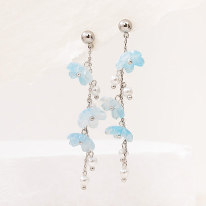 Blue Moon Flower Earrings