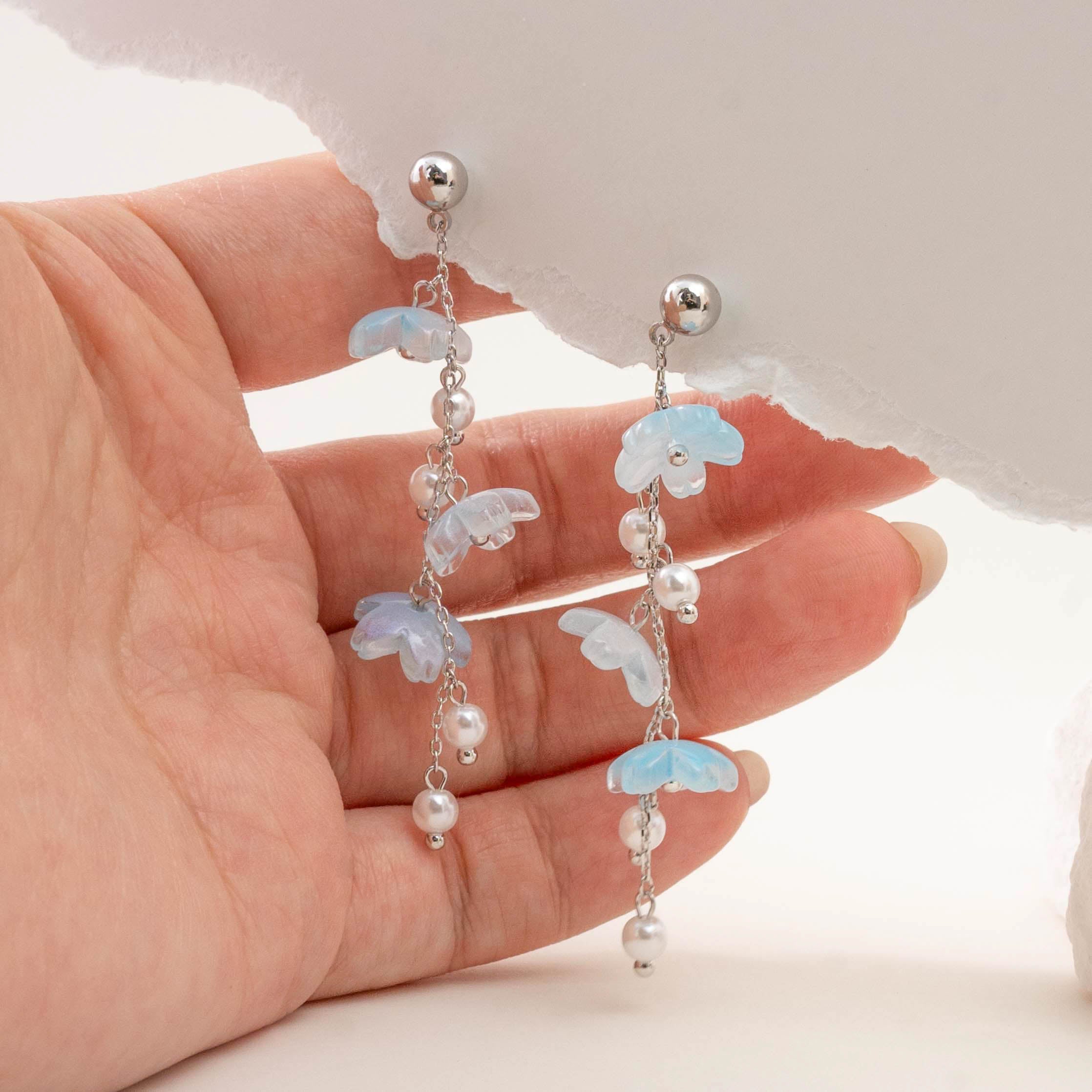 Blue Moon Flower Earrings