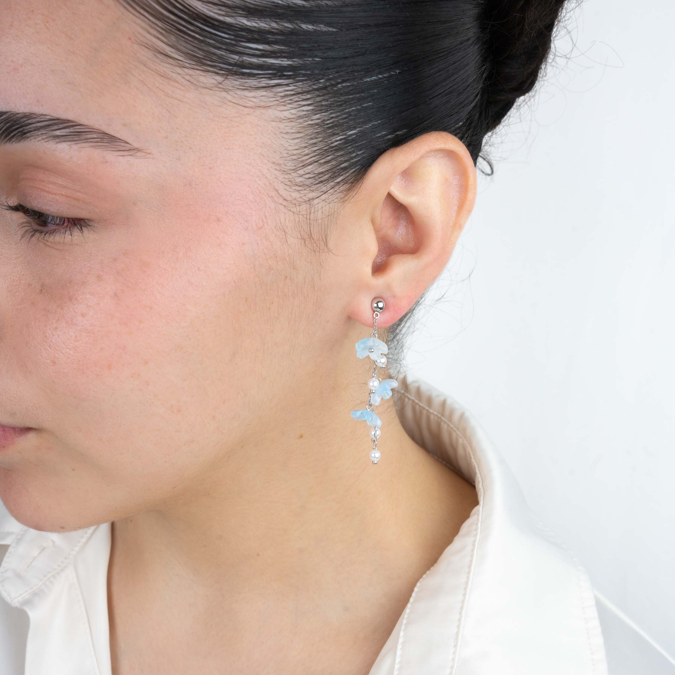 Blue Moon Flower Earrings