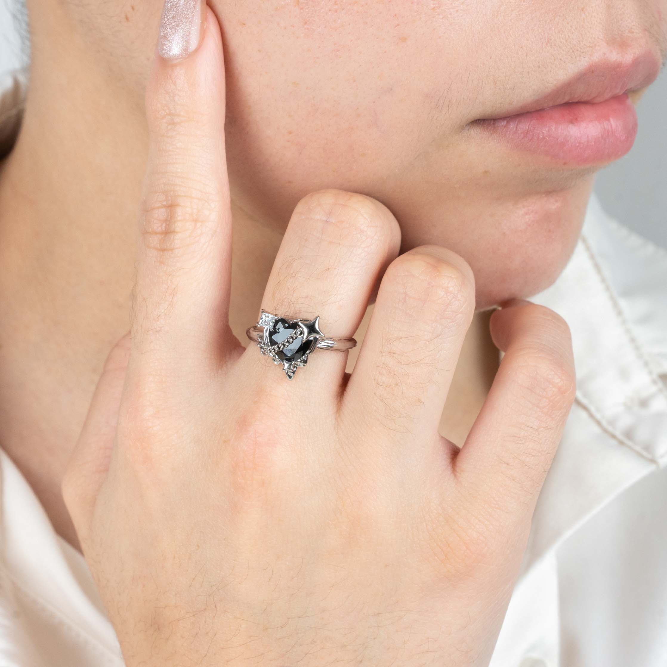 Midnight Heart Ring