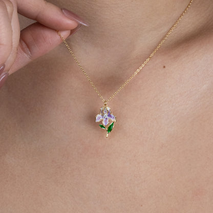 Blooming Iris Necklace