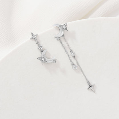 Silver nocturne wings earrings – alternate angle