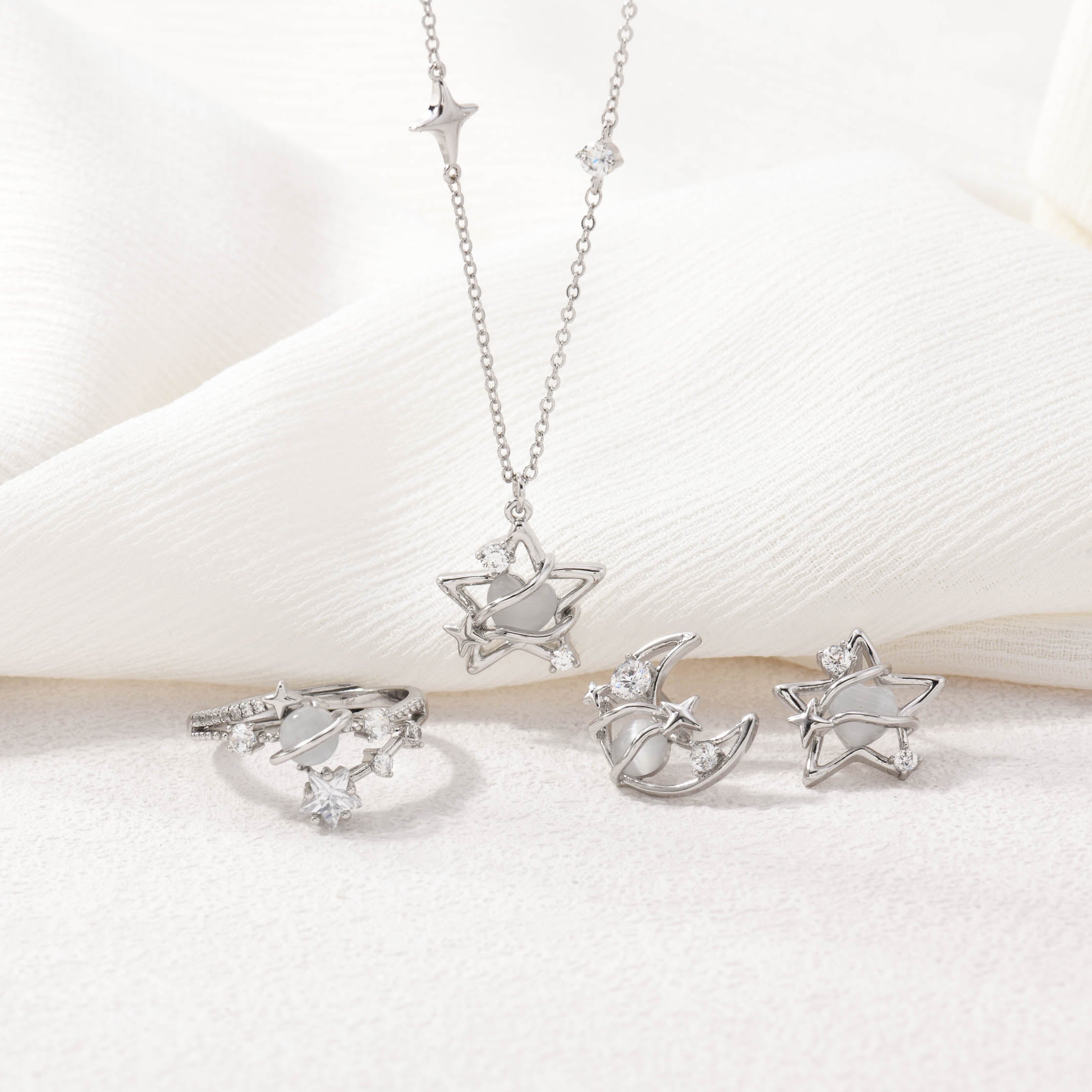Silver Starlight Earrings
