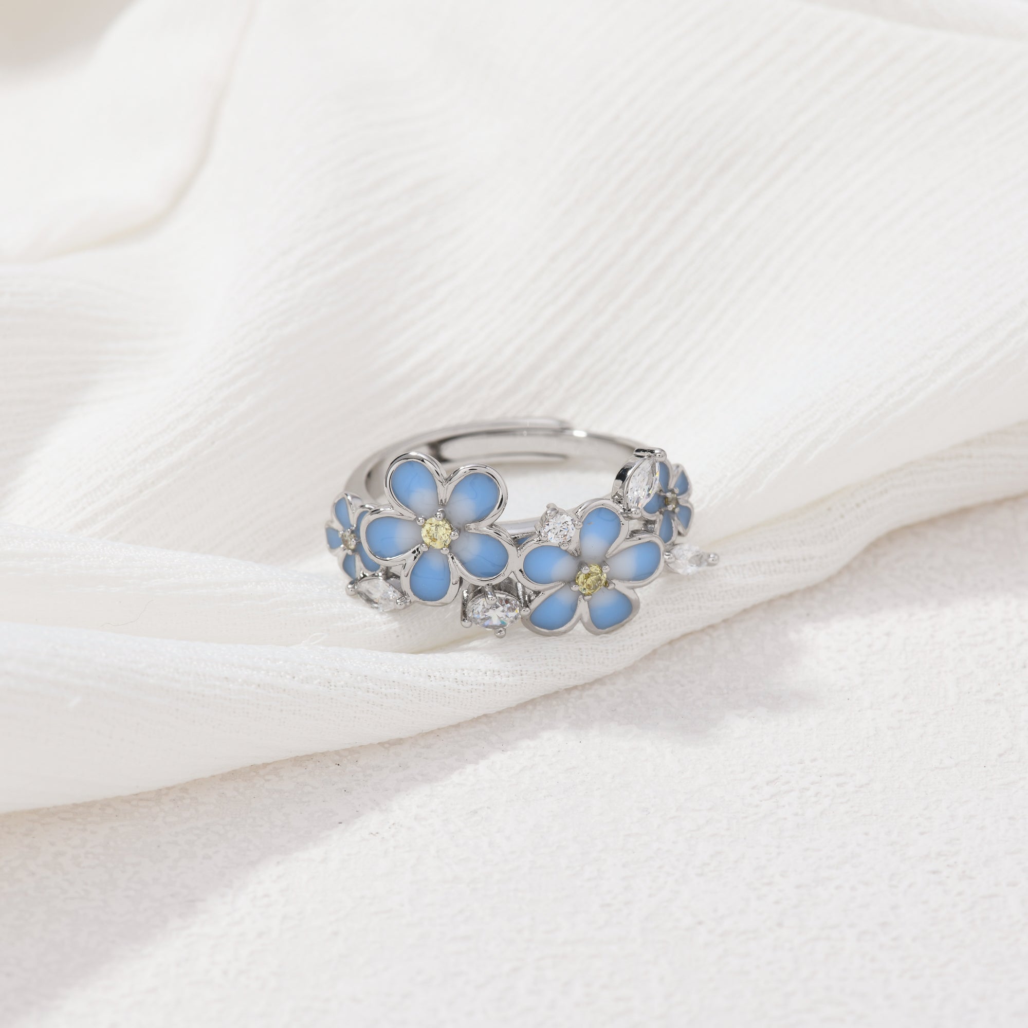 Blue Moon Flower Garland Ring