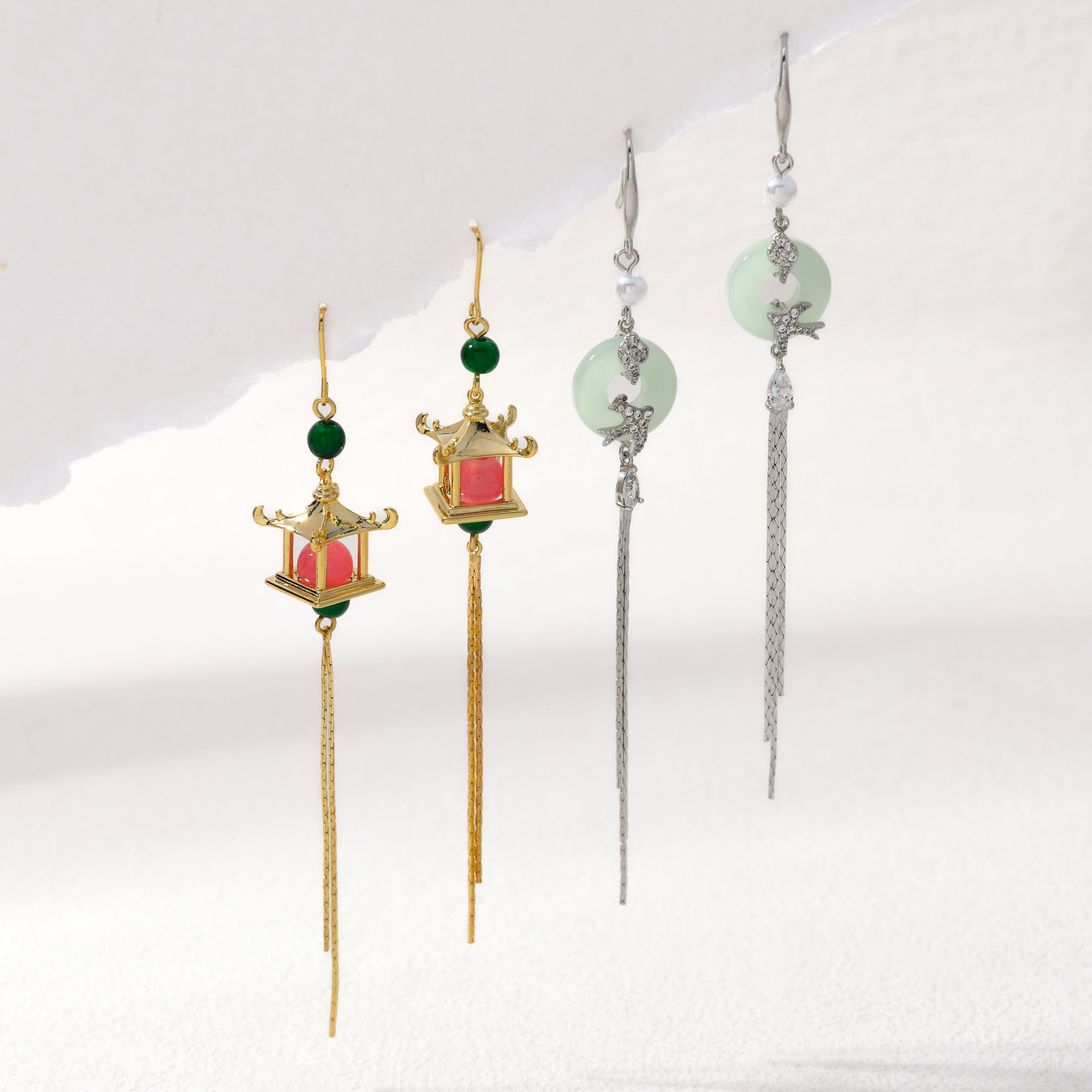 Imitation Jade Bird Earrings