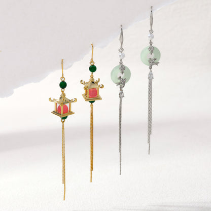 Imitation Jade Bird Earrings