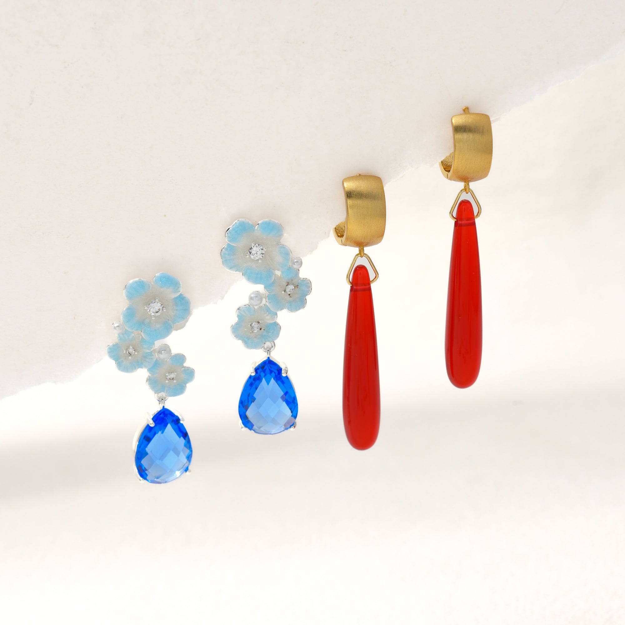 Blue Moon Flower Bloom Earrings