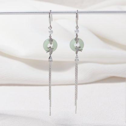 Imitation Jade Bird Earrings
