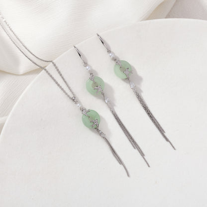 Imitation Jade Bird Earrings