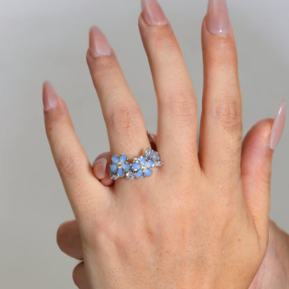 Blue Moon Flower Garland Ring
