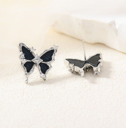 Blue-Jean Butterfly Studs