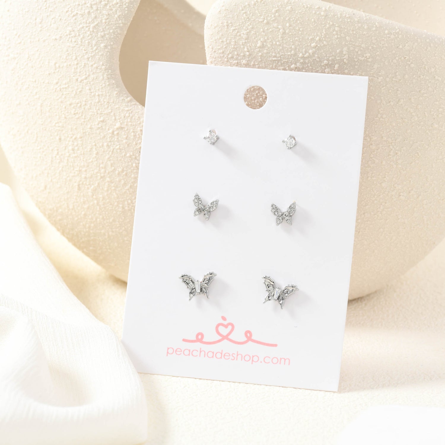 Silver Butterfly Stud Pack