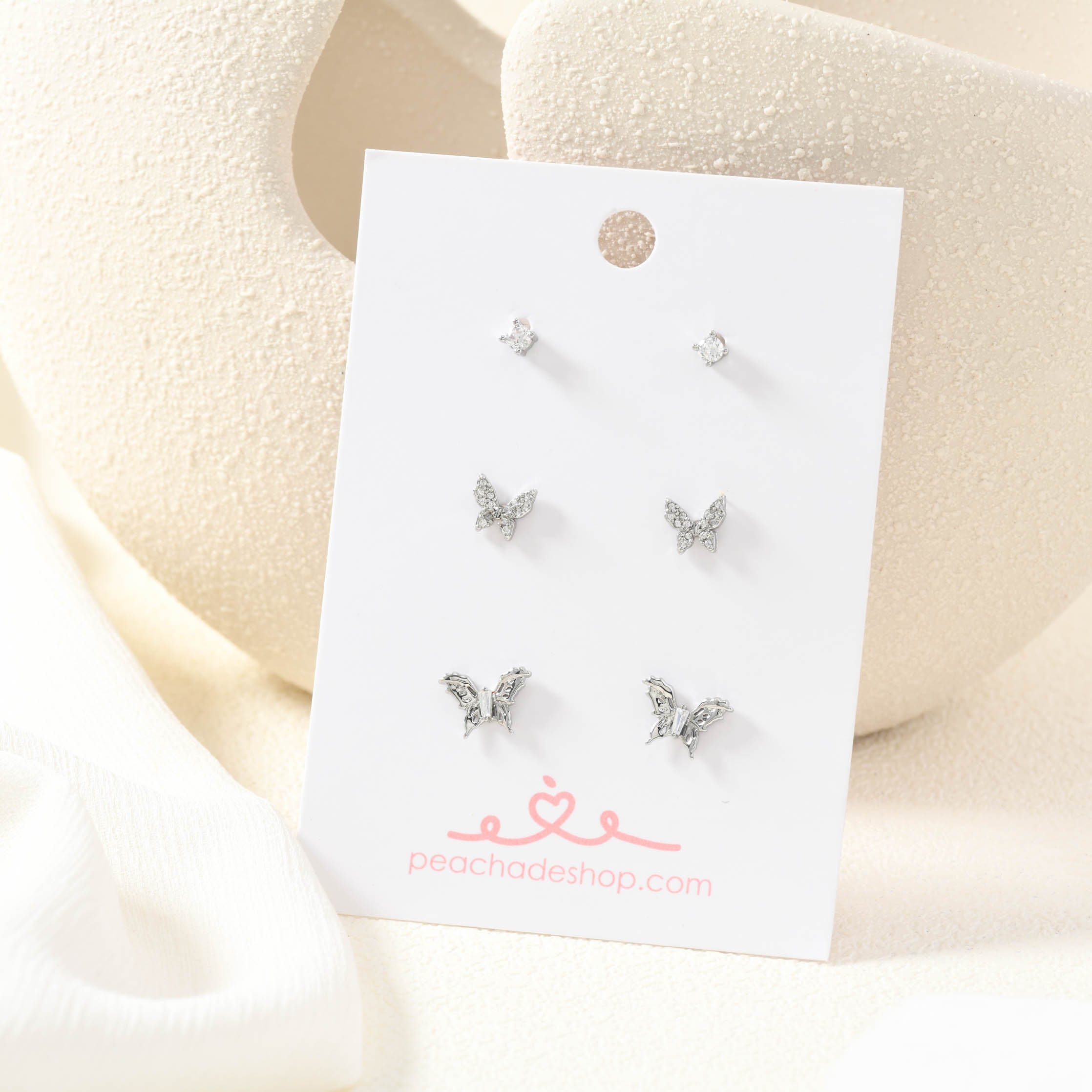 Silver Butterfly Stud Pack