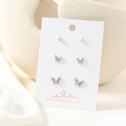 Silver Butterfly Stud Pack