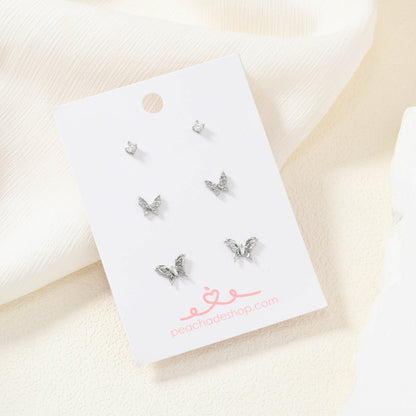 Silver Butterfly Stud Pack