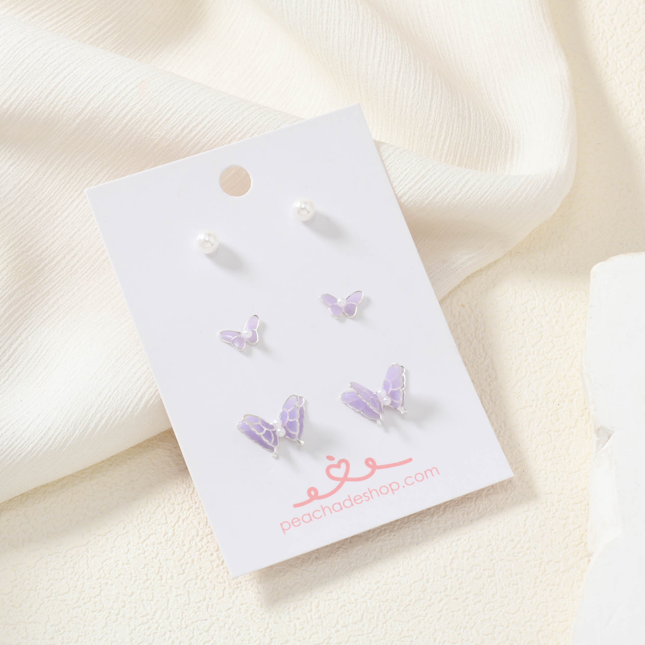 Pearlescent Purple Butterfly Stud Pack