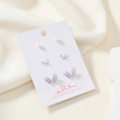 Pearlescent Purple Butterfly Stud Pack