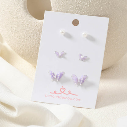 Pearlescent Purple Butterfly Stud Pack