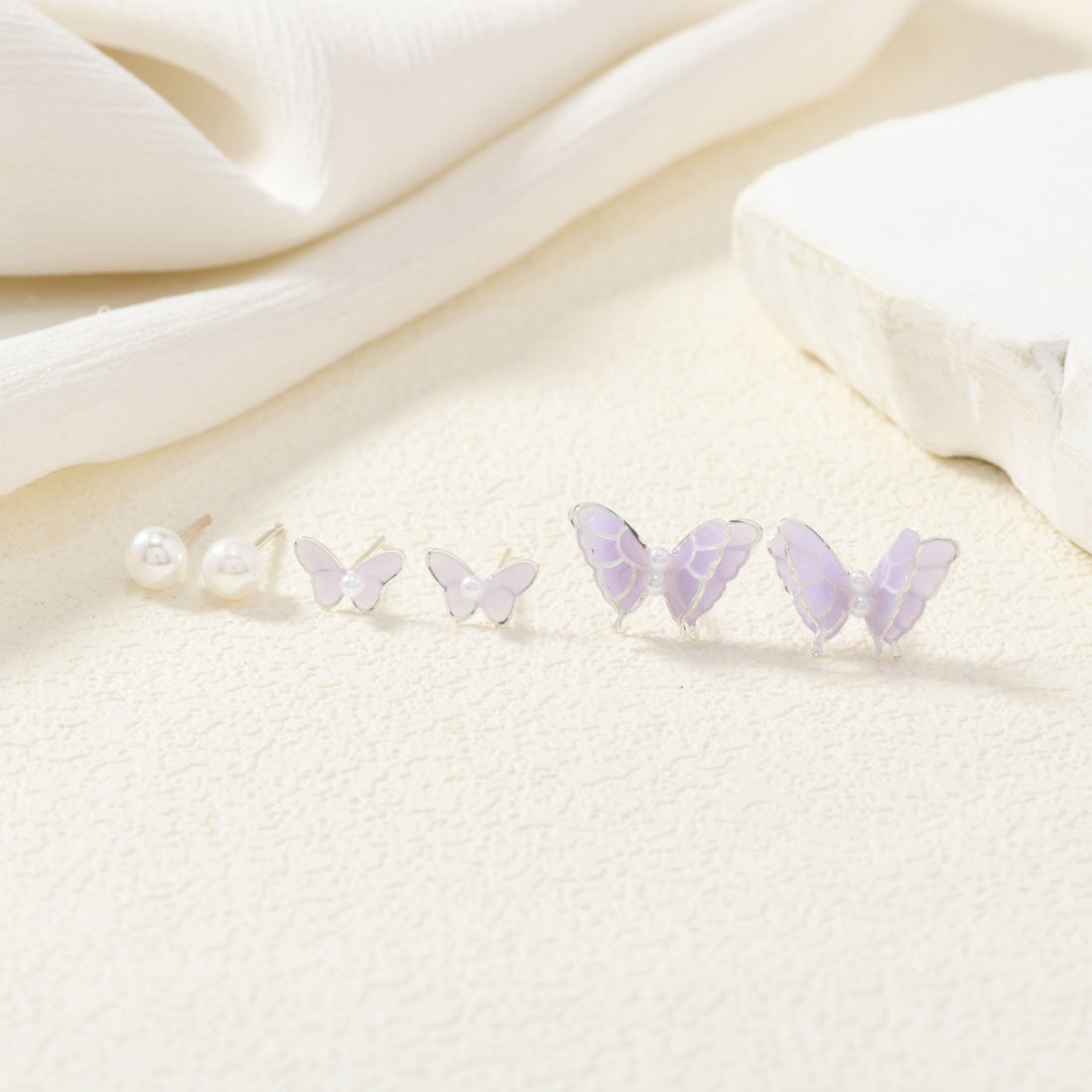 Pearlescent Purple Butterfly Stud Pack