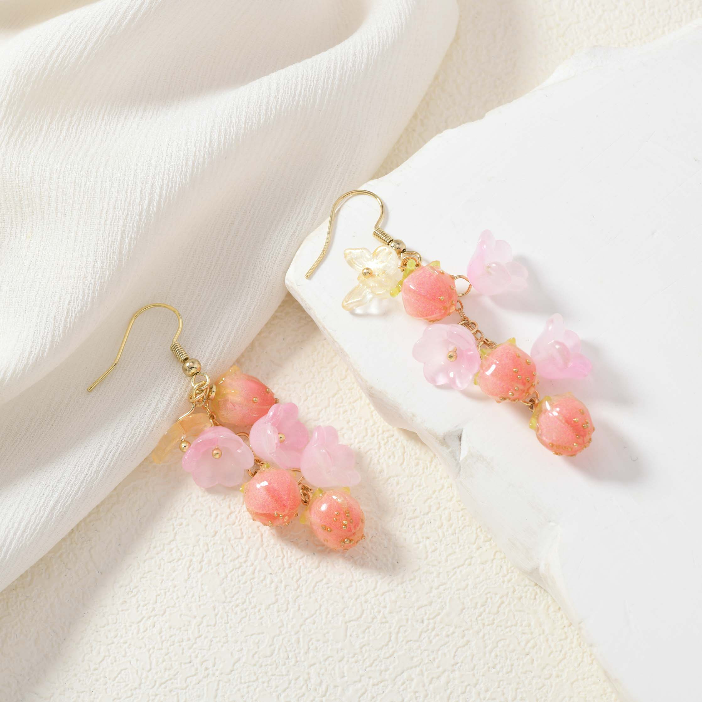 Beaded Strawberry Earrings