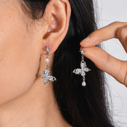 Silver Butterfly Earrings