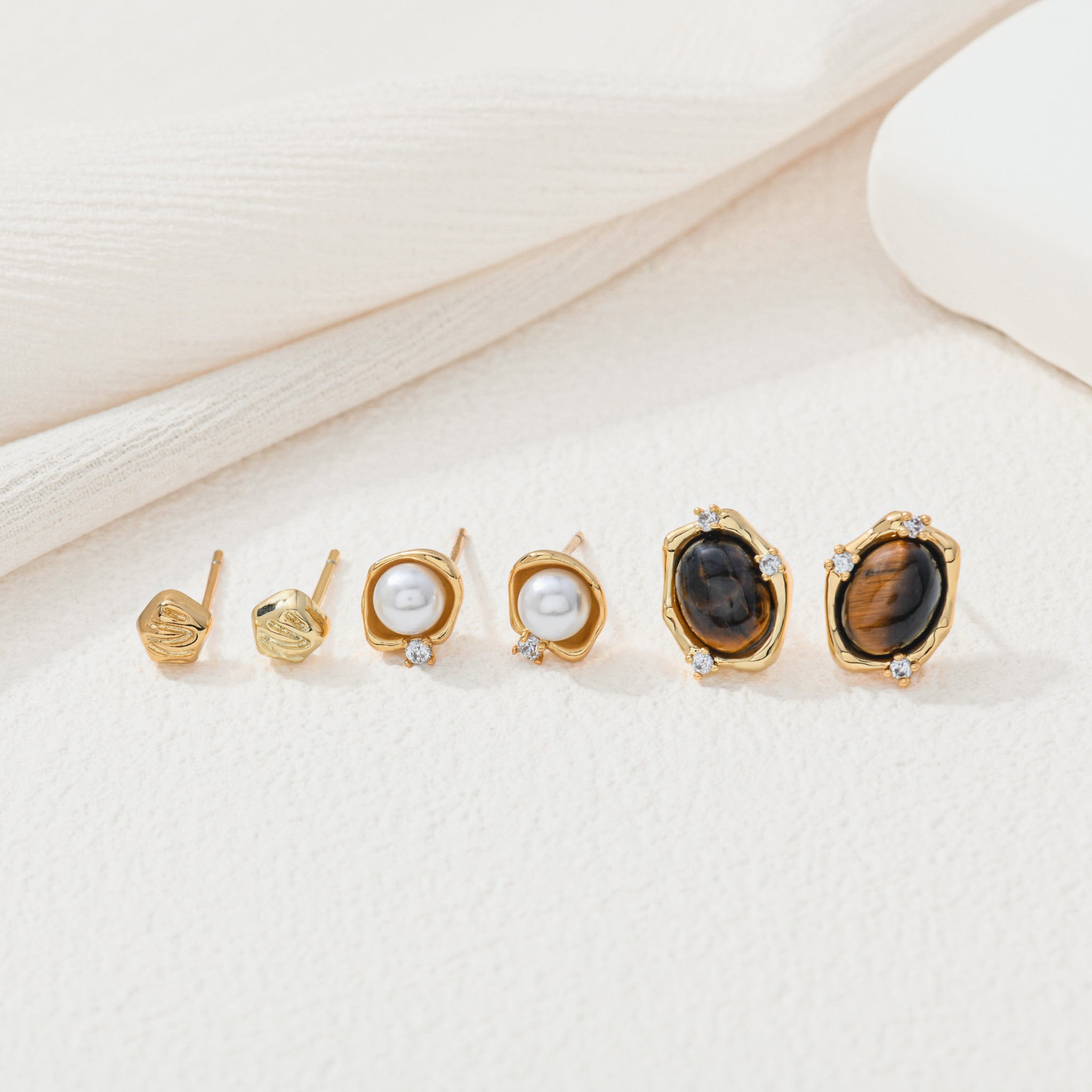 Golden Tigers Eye Stud Pack