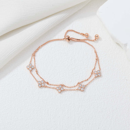 Blushing Meadow Clover Bracelet