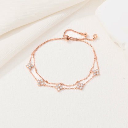 Blushing Meadow Clover Bracelet