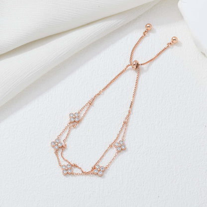 Blushing Meadow Clover Bracelet